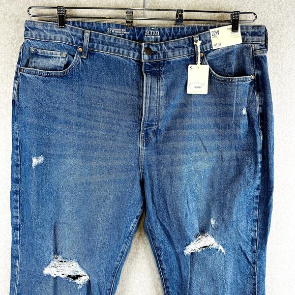 NEW ANA A New Approach Womans 22W Straight Jeans Blue Highest-Rise Vintage NWT - Picture 2 of 9